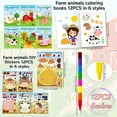 thumbnail image 4 of Farm Animals Party Favors,Farm Animal Coloring Books and Eight Color Crayons,Keychains Pull Back Cars Slap Bracelets Stickers For Kids, 4 of 4