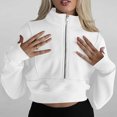 thumbnail image 6 of GigrtiJin Zip up Hoodies for Women Spring Cropped Long Sleeve Sweatshirts Jacket Trendy Solid Color Crop Tops, 6 of 8