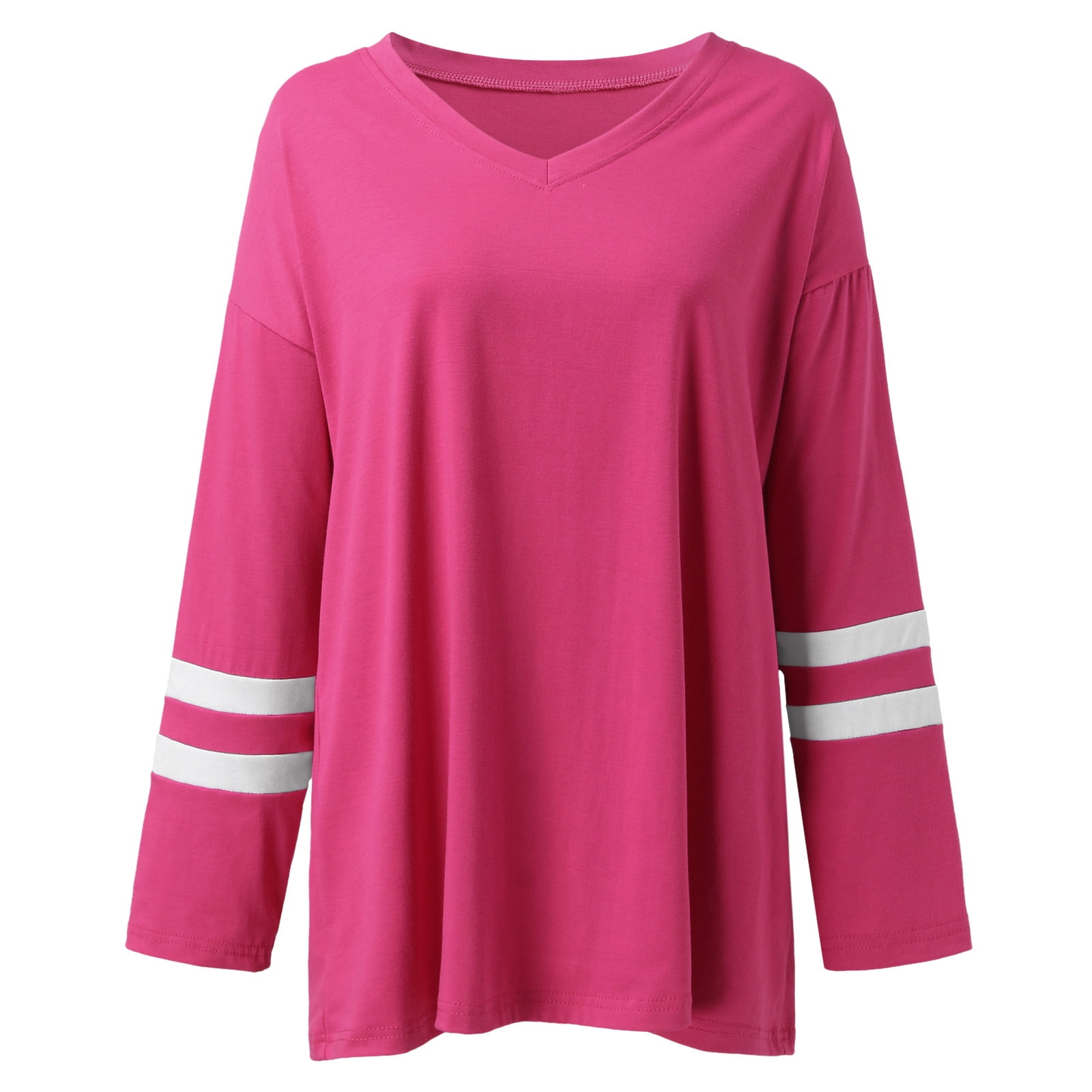 sissycos Women's V-Neck Short-Sleeve T-Shirt Loose-Fit Shirts Sports Tee (X- Small, Pitaya Pink) at  Women's Clothing store