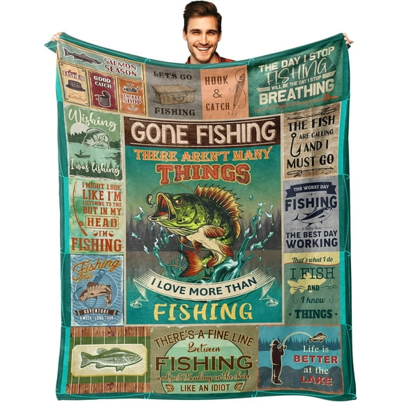 Fishing Gifts for Men, Fishing Gifts, Gifts for Men Who Love Fishing, Fishing Gifts for Men Unique, Fisherman Gifts, Fishing Gifts for Boy/Dad/Women, Fishing Stuff, Fishing Blankets 50" X 60"