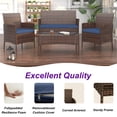 thumbnail image 6 of HOYOA 4PCS Patio Rattan Conversation Furniture Set Outdoor Brown/Blue Cushion, 6 of 6