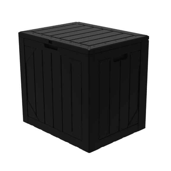 RAINDROPS 30 Gallon Weather-Resistant Outdoor Storage Box with Lockable Lid, Side Handles, Resin Construction for Patio Cushions, Garden Tools - Black