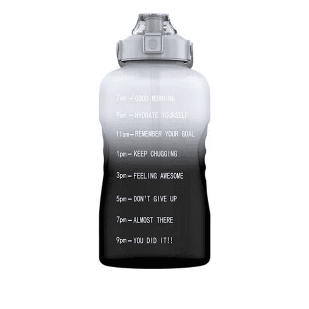 Botella Deportiva Malubero 2200ml Con Marcador De Tiempo Negro Degradado Botella de agua saludable