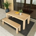 thumbnail image 4 of Modern Outdoor Solid Wood Bench, 60", Blonde Wirebrush, 4 of 8
