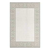Unique Loom Outdoor Coastal Collection Area Rug - Caye (4' x 6' Rectangle Ivory/Gray)