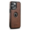 thumbnail image 5 of Compatible with MagSafe for iPhone 14 Plus Case, Leather Logo View Protective Shockproof Luxury Business Anti-Scratch Magnetic Phone Case Women Men Cover,Brown, 5 of 15