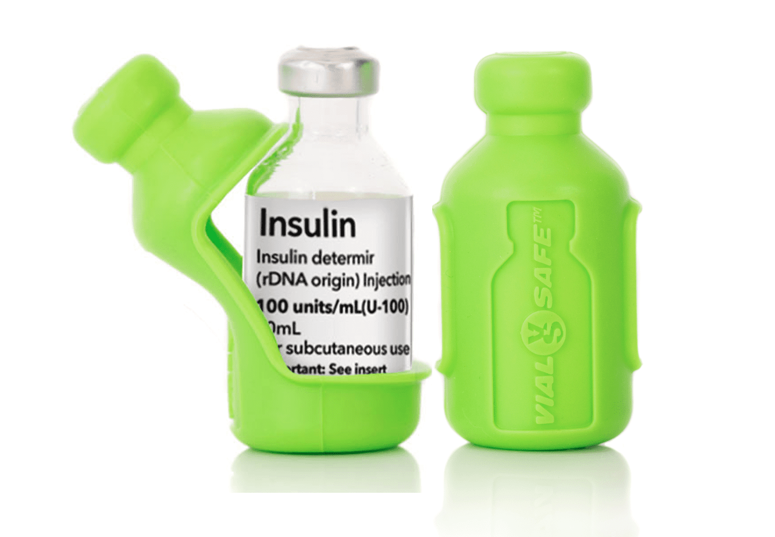 Insulin Vial Protector Case by Vial Safe, Short 10mL Size, Light Green