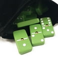 thumbnail image 4 of Marion & Co. Domino Double Six Lime Green Jumbo Tournament Domino with Spinners in Elegant Velvet Bag, 4 of 4