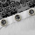thumbnail image 4 of Homewish Halloween Skull Skeleton Kitchen Curtains,Bohemian Damask Black Out Curtains Pack of 2 (42x63 Each),Black Gray, 4 of 6