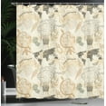 thumbnail image 3 of Ambesonne World Map Shower Curtain, Vintage Globe, 69"Wx70"L, Beige Olive Green, 3 of 4