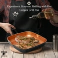 thumbnail image 7 of Moss & Stone 9.5-Inch Square Copper Nonstick Grill Pan for Indoor Cooking, 7 of 7