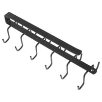 OUNONA Hanging Cup Holder for Mug Wall Rack 25.50X8.00X7.00CM Black