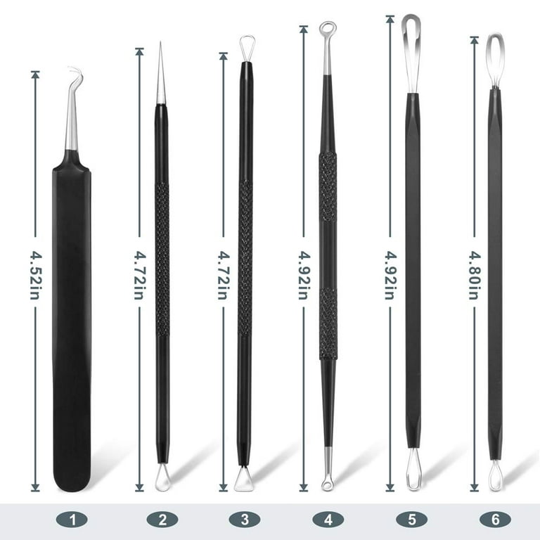 Blackhead Remover Pimple Popper Tool Kit - (6 Piece Kit) - Professional  Stainless Pimples Comedone Extractor Removal Tool 