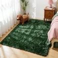 thumbnail image 4 of LUOVEN Soft Plush Shag Area Rug, 9*12 Fluffy Indoor Floor Carpet for Living Room Bedroom, Dark Green, 4 of 7