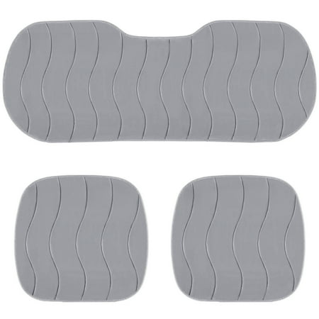 Kyusrd 3 Pcs Car Seat Cover Full Set Car Front Seat Covers and Rear Benches Cover originals Winter Plush and Warm for Automotive SUV Truck and Van Full Size Winter Set Gray