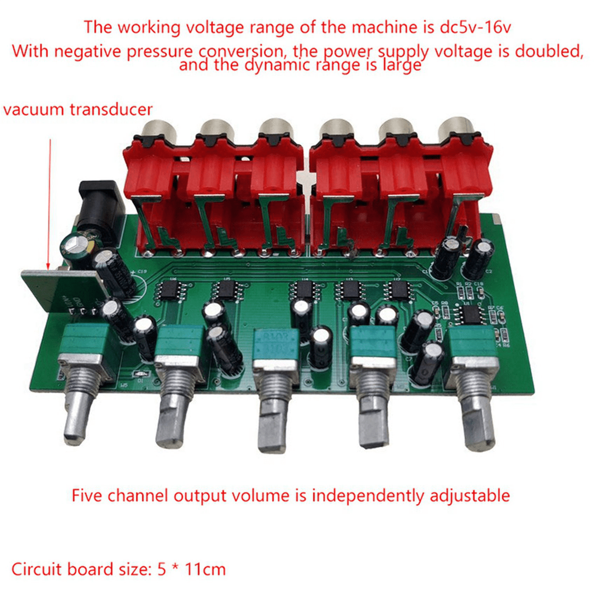 2X Stereo Audio Mixer 1 Input 5 Output Multi-Channel Audio Source Distributor Interface for Power Amplifiers,2 x Stereo Audio Mixer,black