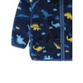thumbnail image 4 of WIBACKER Toddler Kids Polar Fleece Warm Jacket Baby Boys Autumn Winter Zip Coat Stand Collar Outerwear - Dinosaur, 4 of 7