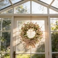 thumbnail image 4 of Berry Wreath with Hessian Bow - Artificial Flower Door Decor for Front Entryway Wall, Farmhouse Rustic Style, Fully Assembled, Easy Hanging Multiple, 4 of 8