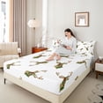 thumbnail image 3 of Castle Fairy Camo Woodland Deer Queen Sheets 4 Pieces,Vintage Camouflage Wildlife Queen Sheet Sets,Rust Olive,1 Fitted Sheet, 1 Flat Sheet and 2 Pillowcases, 3 of 6