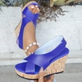 thumbnail image 5 of SACFOF Women's Platform Heels Open Toe Slip on Heels for Women High Chunky Block Wedges Sandals Dressy Pumps Shoes, 5 of 6