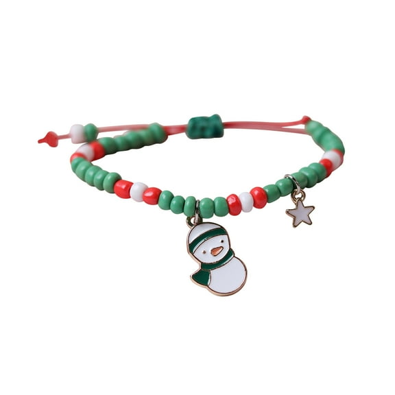 Clearance!XEOVHV Christmas bracelets for women,DIY Chain bracelets for teen girls custom Xmas jewelry with snowflake bracelet Christmas necklace as Christmas accessory, holiday bracelet set for Christ