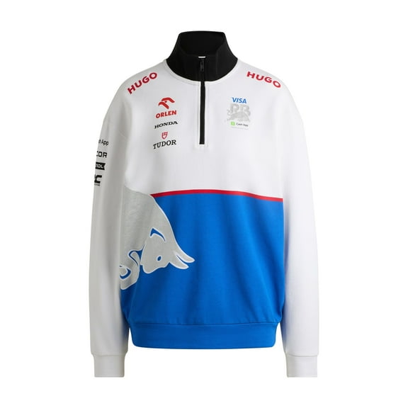 Visa Cash App RB F1 Men's 1/4 Zip Sweatshirt - White
