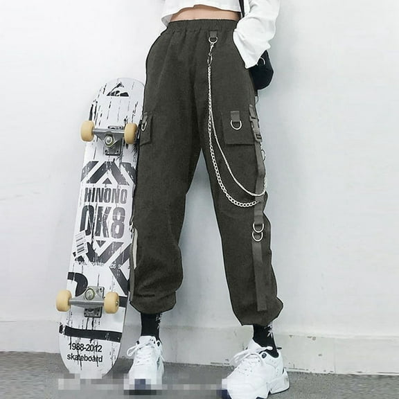 Hauaitttt Women Loose Straight High Waist Autumn Handsome Black Pants Womens plus Size Casual Pants 3x Women Pants Casual Petite Jogging Pants for Women with Pockets Ladies Sweat Pants Casual Pants