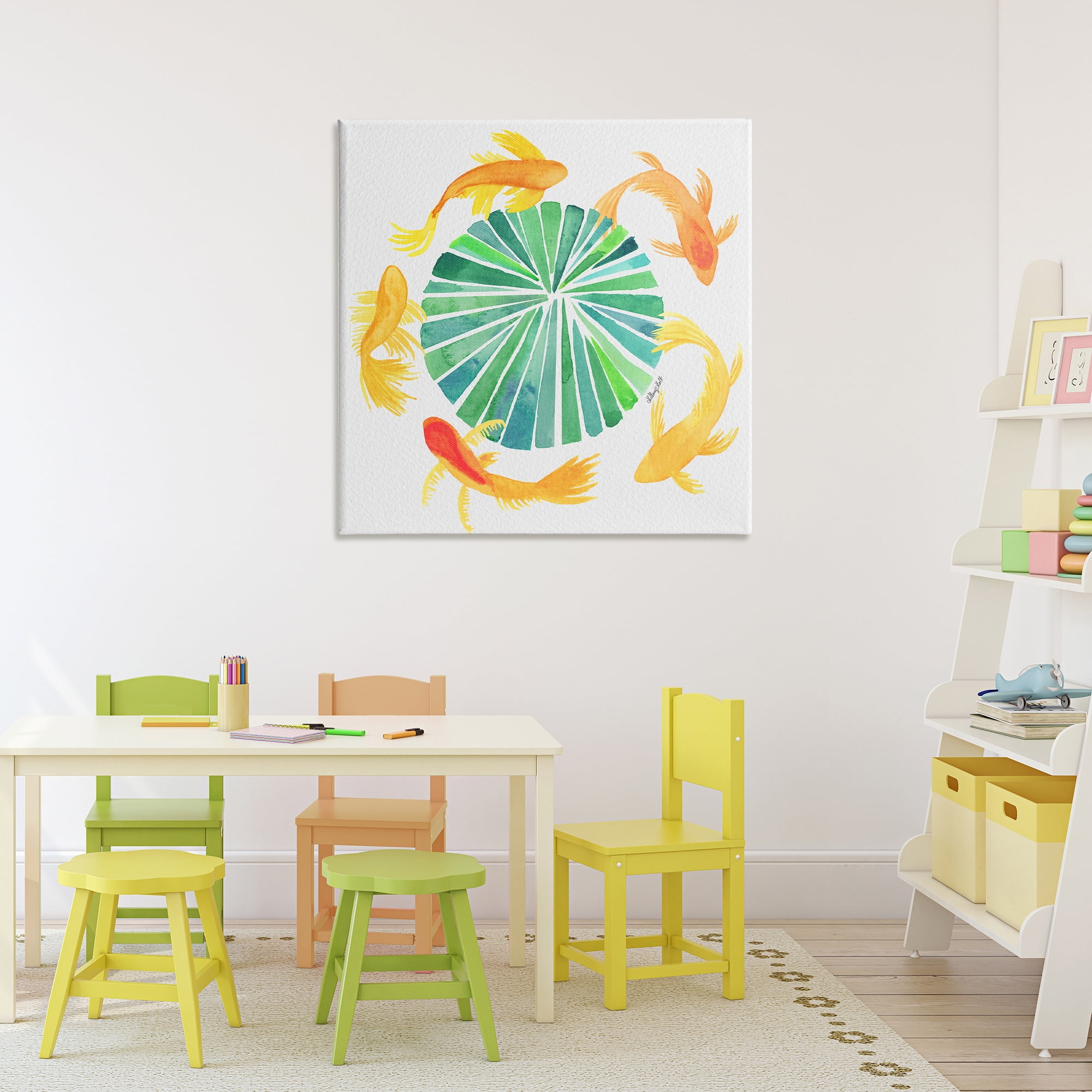 Stupell Industries Lotus Garden Orbital Fish Canvas Wall Art, design by Hillary Holt