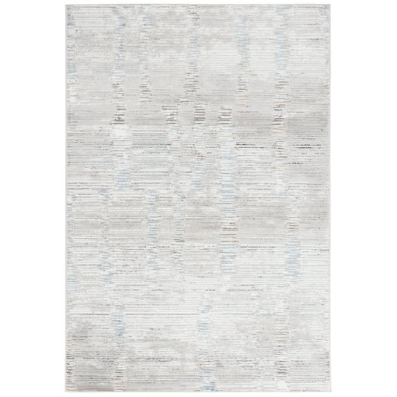 SAFAVIEH Quincy Abraham Abstract Indoor/Outdoor Area Rug, Ivory/Light Grey, 8' x 10'