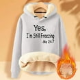thumbnail image 2 of Patlollav Flash Picks 65% off Womens Hooded Sweatshirt Winter Warm Plush Solid Pocket Long Sleeve Tops, 2 of 6