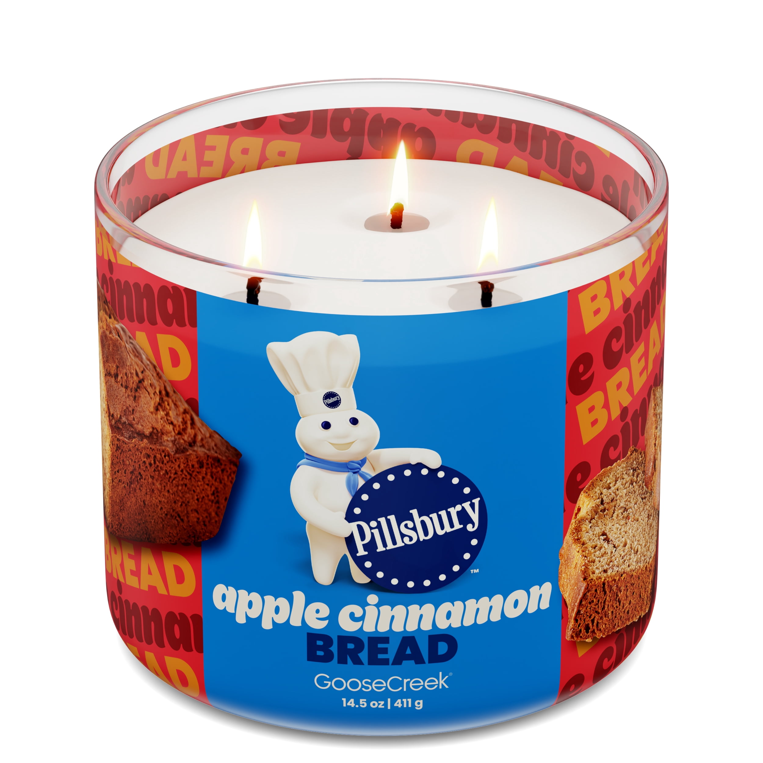 Goose Creek 3-Wick Pillsbury Apple Cinnamon Bread Scented Jar Candle, 14.5oz.