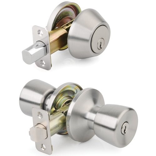 Mountain Security Keyed Entry Door Knob Tulip & Deadbolt Combo Pack