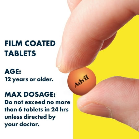 Advil Film Coated Tablets Pain Reliever and Fever Reducer, Ibuprofen 200Mg, 40 Count, Fast-Acting Formula for Headache Relief, Toothache Pain Relief and Arthritis Pain Relief