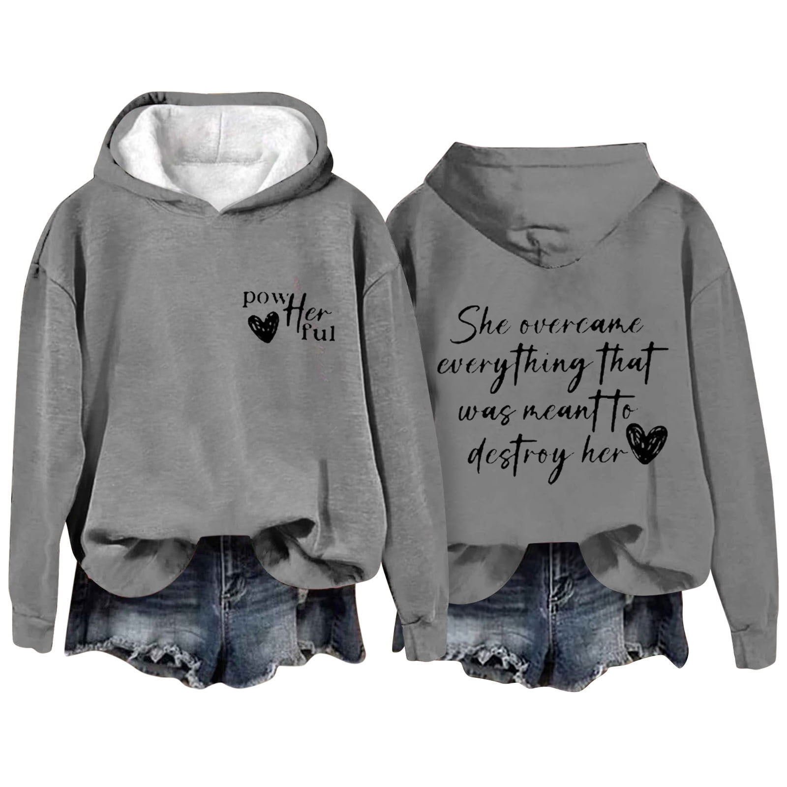 Black_FriWomens Clothing Under $10.00 Yuxingfu Women'S Casual Fall and Winter Long-Sleeved Fashion Printed Hooded Tops Sweatshirt