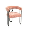 thumbnail image 3 of MAYEERTY House Hold Contemporary Designed Chenille Fabric Upholstered Accent/Dining Chair/Barrel Side Chairs Kitchen Armchair for Living Room set of 2 (Pink Chenille), 3 of 5