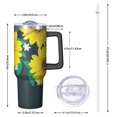 thumbnail image 2 of Sunflower Gift 40oz Tumbler with Handle and Straw, Large Capacity Travel Cup for Hot & Cold Drinks, Double Walled Vacuum Insulated Cup, Floral Lover Birthday Gifts for Mother's Day Women Girls, 2 of 6