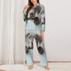 thumbnail image 2 of Balery Adorable Puppy Portrait Conjunto de Pijama con Estampado para Mujer, Conjunto de Dos Piezas con Manga Larga, Ropa de Dormir Suave con Bolsillos, Pijamas Cómodos-XX-Large, 2 of 7