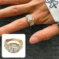 thumbnail image 1 of Fiudx Anillo de Aleación, Anillo de Corazón Estilo Europeo, Anillo Ajustable para Hombre, Anillo Hip Hop con Circonita Brillante, Regalo Diario, Accesorio de Moda, Opción Económica., 1 of 7