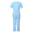 thumbnail image 5 of BiZtdJrK Scrub 2 Piece Outfits for Women Short Sleeve V Neck Scrubs Tops and Pants Sets Stretch Nursing Uniform with Pockets Light Blue M, 5 of 8