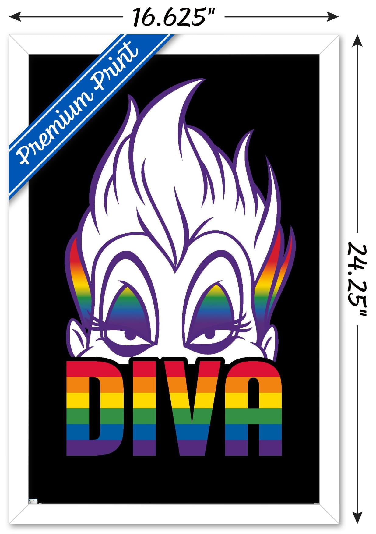 Disney - Ursula - Diva Wall Poster, 14.725" x 22.375" Framed
