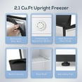 thumbnail image 7 of Auseo Mini Freezer Countertop, Energy Saving 2.6 Cu.ft, Single Door Compact Upright Freezer with Reversible Door for Home/Office/Kitchen-Black, 7 of 7