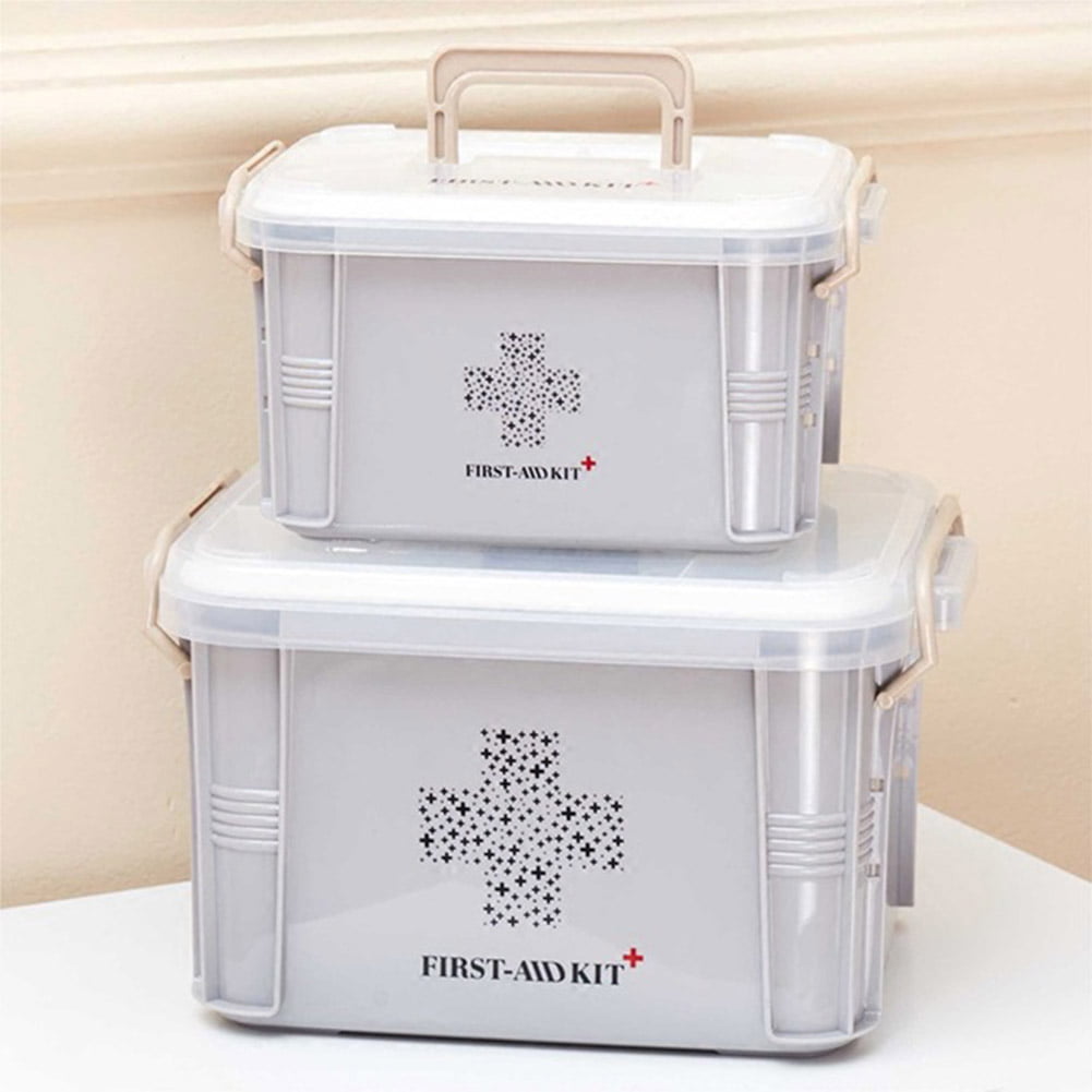 Healeved container with lid handle medicine case first aid medicine  container containers with lids first aid case medicine bin with lid plastic