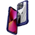 thumbnail image 2 of iPhone 13 Pro Max, Dteck Shockproof Rubber Armor Transparent PC Back Plating Alloy Case Hybrid Cover For iPhone 13 Pro Max,Blue, 2 of 9