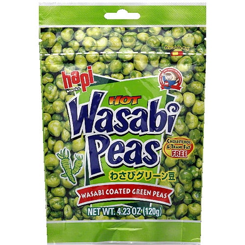 Hapi Snacks Hot Wasabi Peas, 4.23 oz, (Pack of 12)