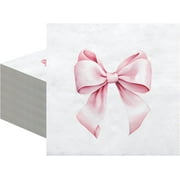 20pcs Bow Napkins 3 Ply 5 x 5 Inches Bachelorette Party Bow Theme Decorations Bridal Engagement Baby Shower Tableware Supplies Tea Party Girls Birthday Napkins Decor(Pink) 5"x5"