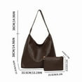 thumbnail image 2 of LULU Leather Hobo Bags for Women,Shoulder Tote Bag For Women,Women Shoulder Bags with a Small Bag,Solid Color Woven Bags for Women,Black Shoulder Purses for Women.（Black), 2 of 7