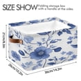 thumbnail image 4 of Blue Florals Leaves Pastel Style Square Storage Bins with Handles Collapsible Containing Box 1 Pack, 4 of 9