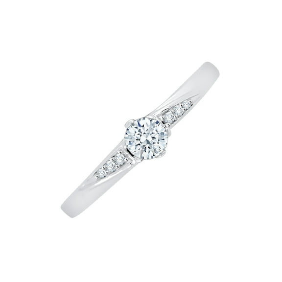 Diamond Promise Ring in 10K White Gold (1/4 cttw) (I-Color, SI3-I1 Clarity) (Size-7.5)