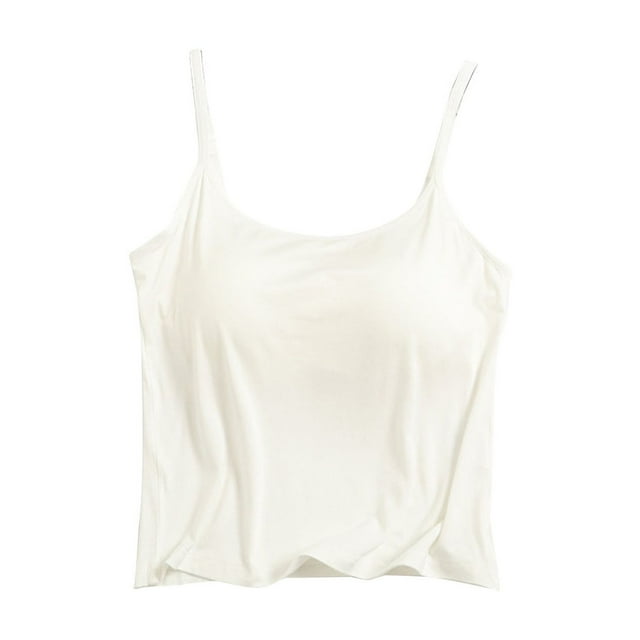 Timegard Débardeurs pour Femmes avec Soutien-Gorge Intégré Bretelles Réglables Crop Top Sans Manches Confortable Décontracté Pjs Camis