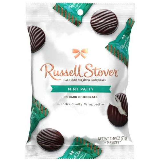 Russel Stover Candies - Mint Patty in Dark Chocolate, 2.49 oz